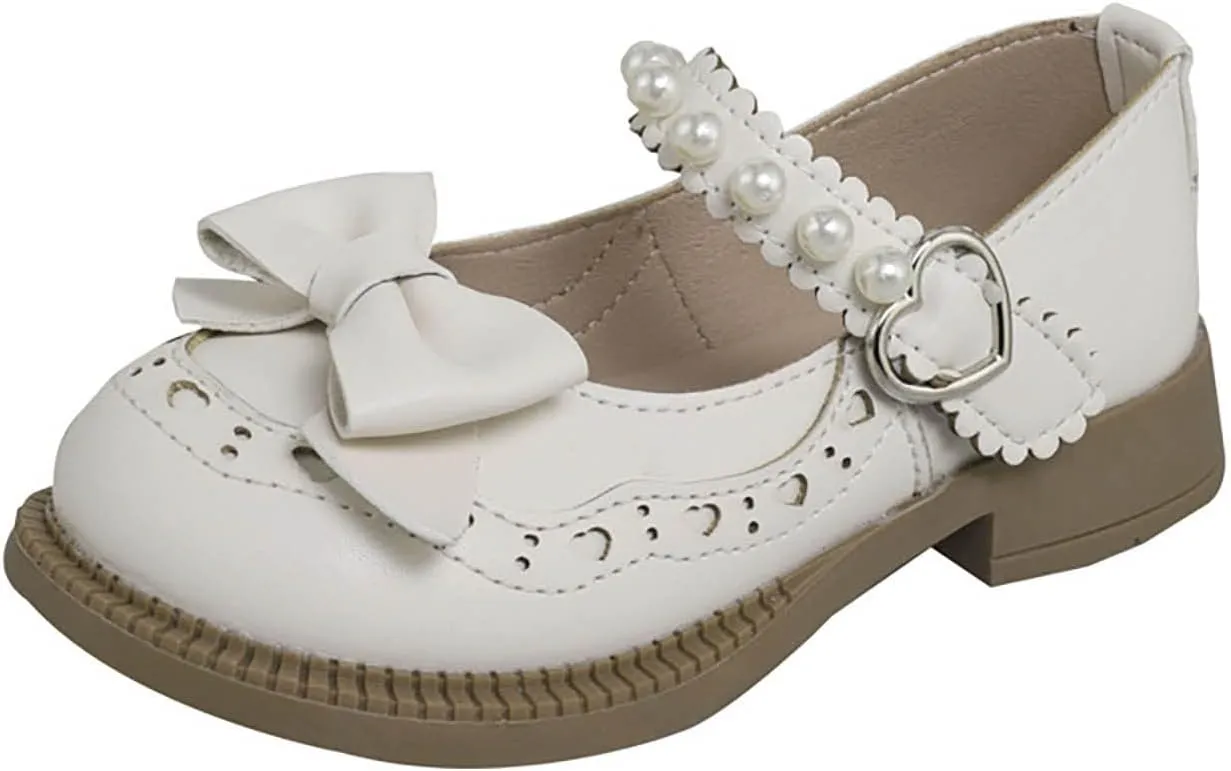 Girls Bowknot Dress Shoes Wedding Leather Princess Shoes Pary School Shoes Lightweight Sandals Wedges for Kids