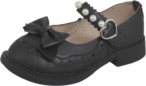 Girls Bowknot Dress Shoes Wedding Leather Princess Shoes Pary School Shoes Lightweight Sandals Wedges for Kids