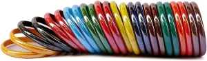 Glossy Finish Glass Bangles for Women 12 Multi Colours Pairs Size 2-10 to 2-0 (Pack Of 24 Bangles)