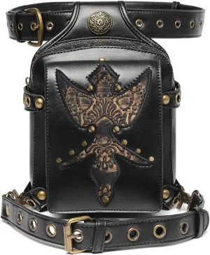 Gothic Waist Bag Pack Leather Steampunk Leg Bag Crossbody Shoulder Bags