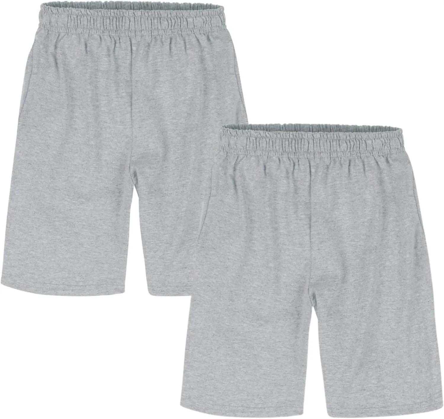 Hanes Boys Jersey Shorts Pack, 2-Pack, Cotton Shorts for Boys with Pockets, Pull-On Shorts