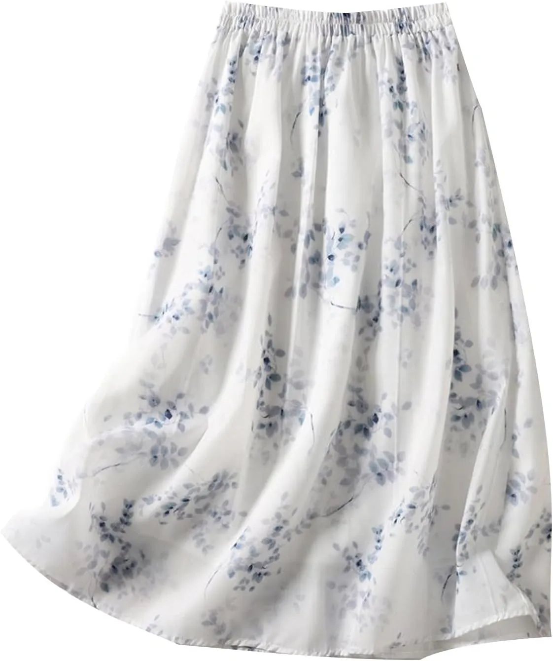 High Waisted Skirts for Womens Fashion Floral Print Midi Skirt Casual Flowy Maxi Skirts Half Dress Boho Skirts