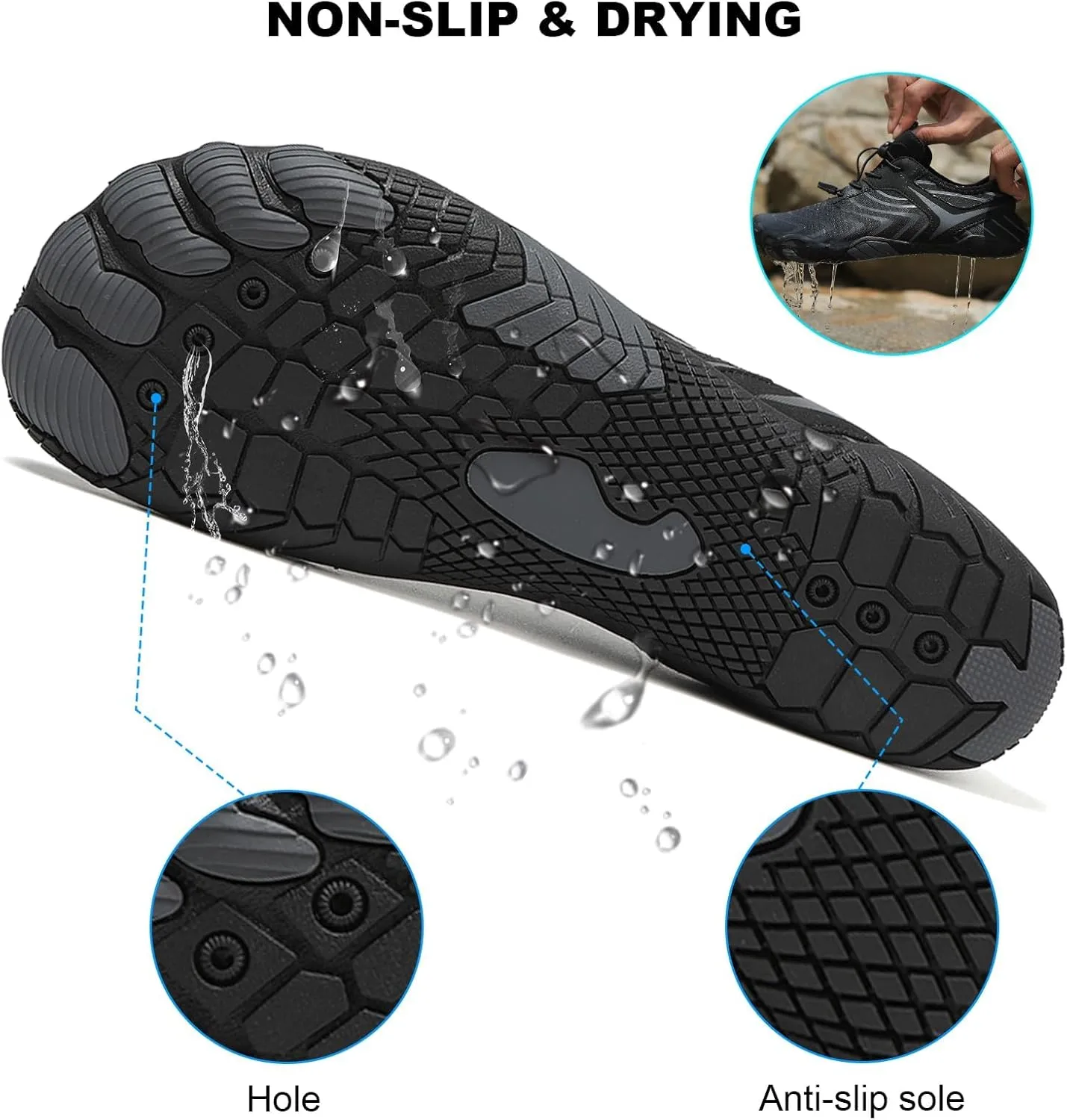Hike Barefoot Shoes Women Men Pro Barefoot Shoes Healthy & Non-Slip Lightweight Breathable Sneakers Unisex Quick Dry Zero Drop Trail Running Shoe with Wide Toe Box Sneakers
