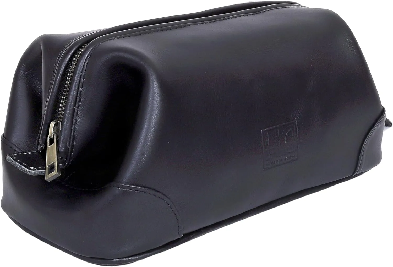HLC Leather Toiletry Bag for Men - Best Gift for Men - Premium Genuine Leather Dopp Kit Shaving Kit Organizer Travel Kit Pouch Bag for Men - Large Size (Black)