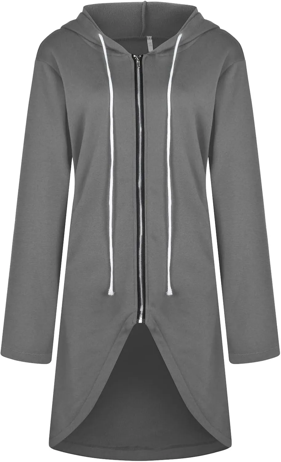 Hoodies for Women Zip up Knee Length Long Hoodies Casual Loose Solid Hooded Jackets Oversized Sweatshirts with Pocket