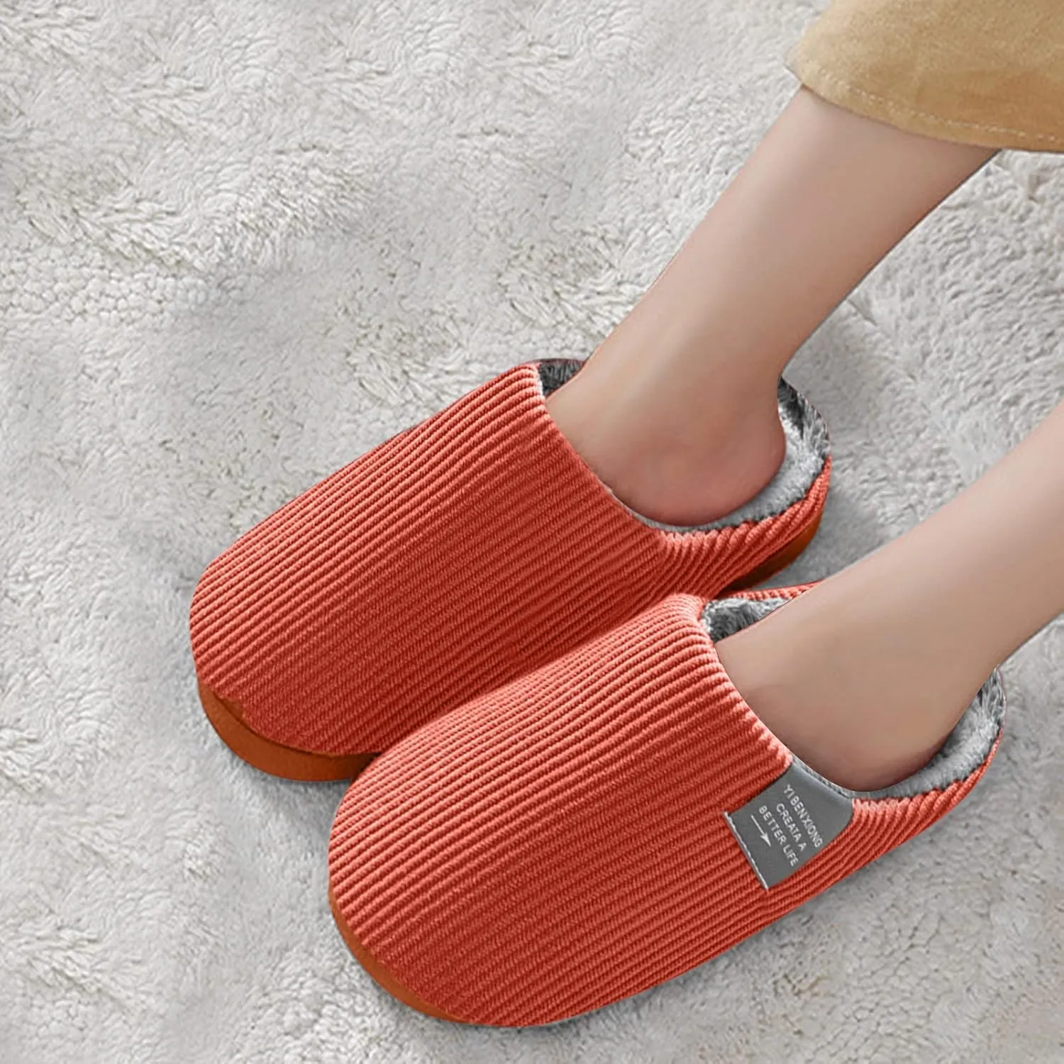 House Shoes for Women Slippers Non Slip Mens Winter House Shoes Non Slip Slippers Womens Black Fluffy Slippers Closed Reindeer Christmas Decoration Gifts for Him 2023