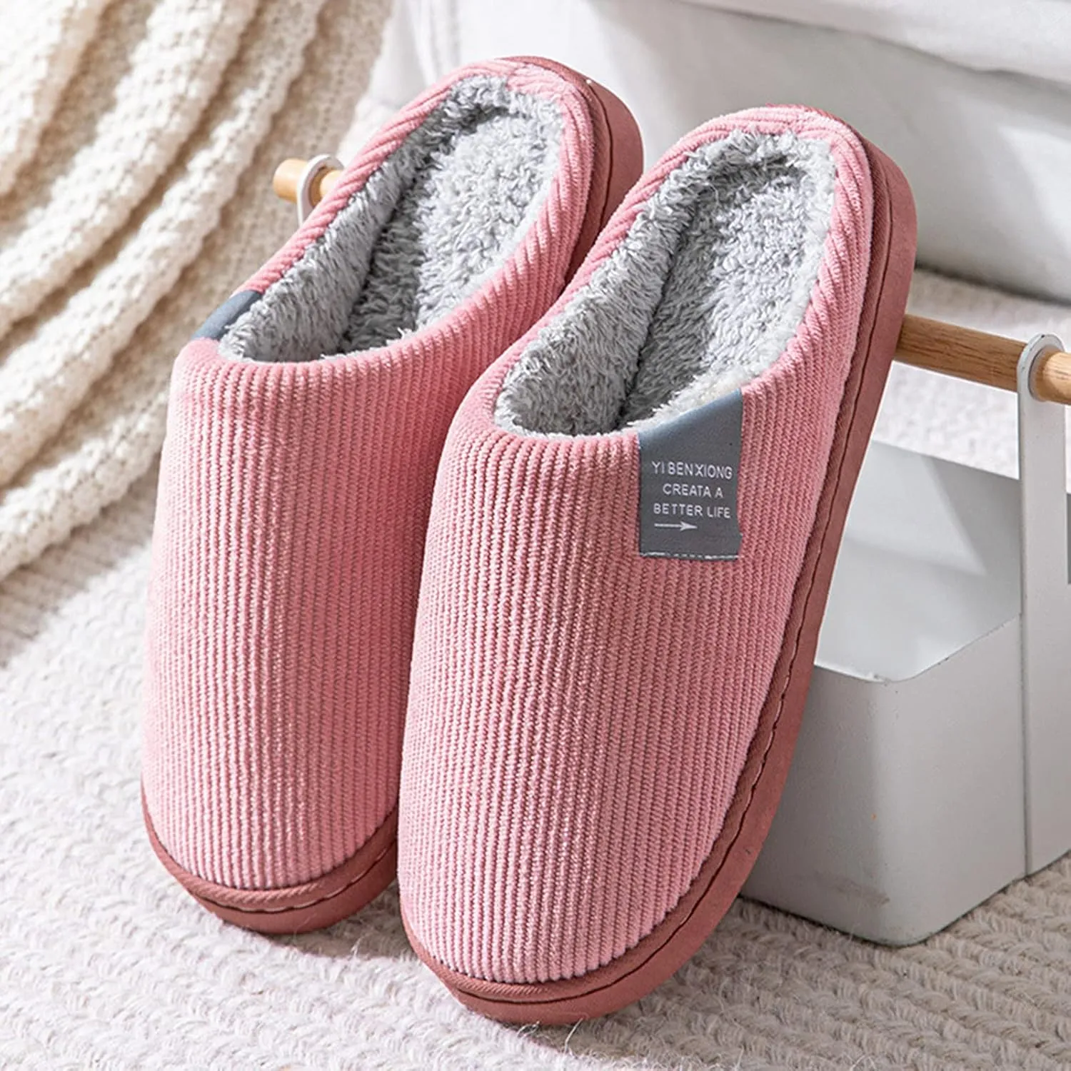 House Shoes for Women Slippers Non Slip Mens Winter House Shoes Non Slip Slippers Womens Black Fluffy Slippers Closed Reindeer Christmas Decoration Gifts for Him 2023