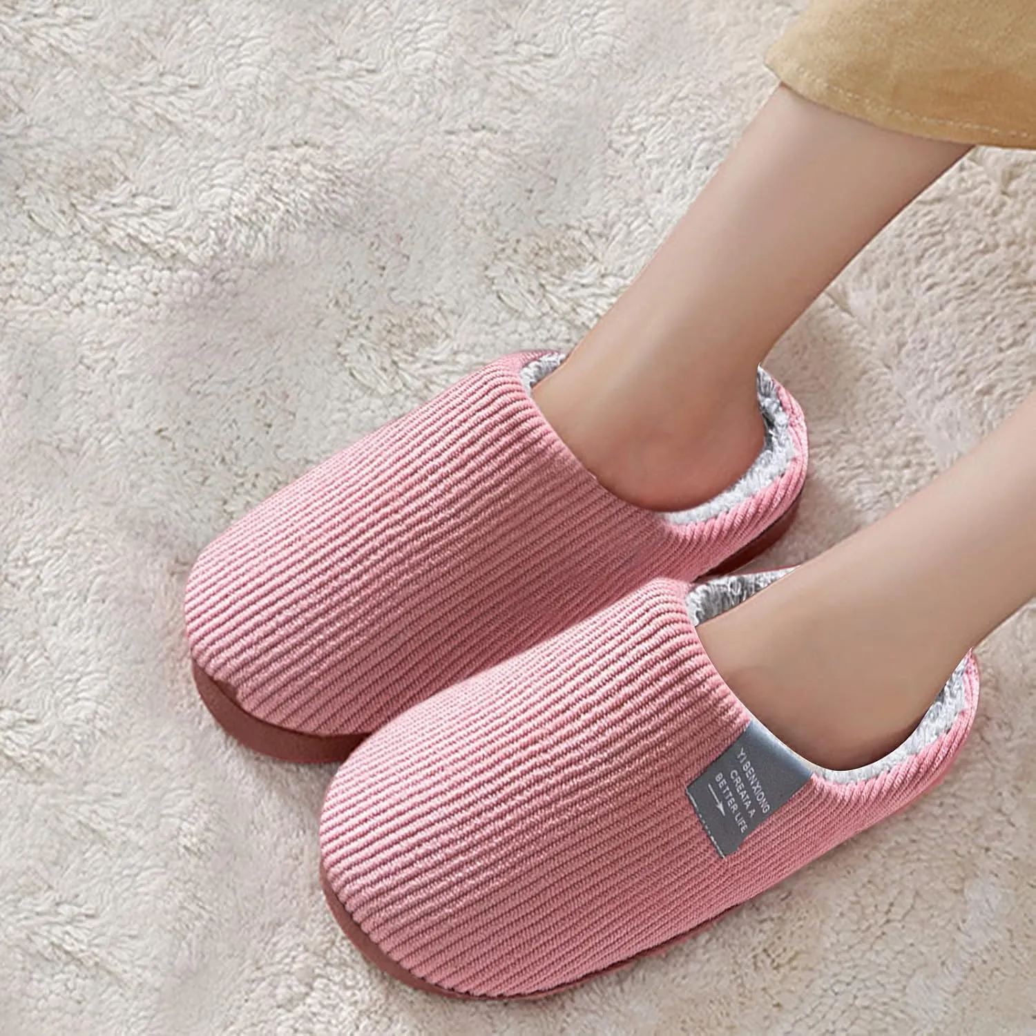 House Shoes for Women Slippers Non Slip Mens Winter House Shoes Non Slip Slippers Womens Black Fluffy Slippers Closed Reindeer Christmas Decoration Gifts for Him 2023