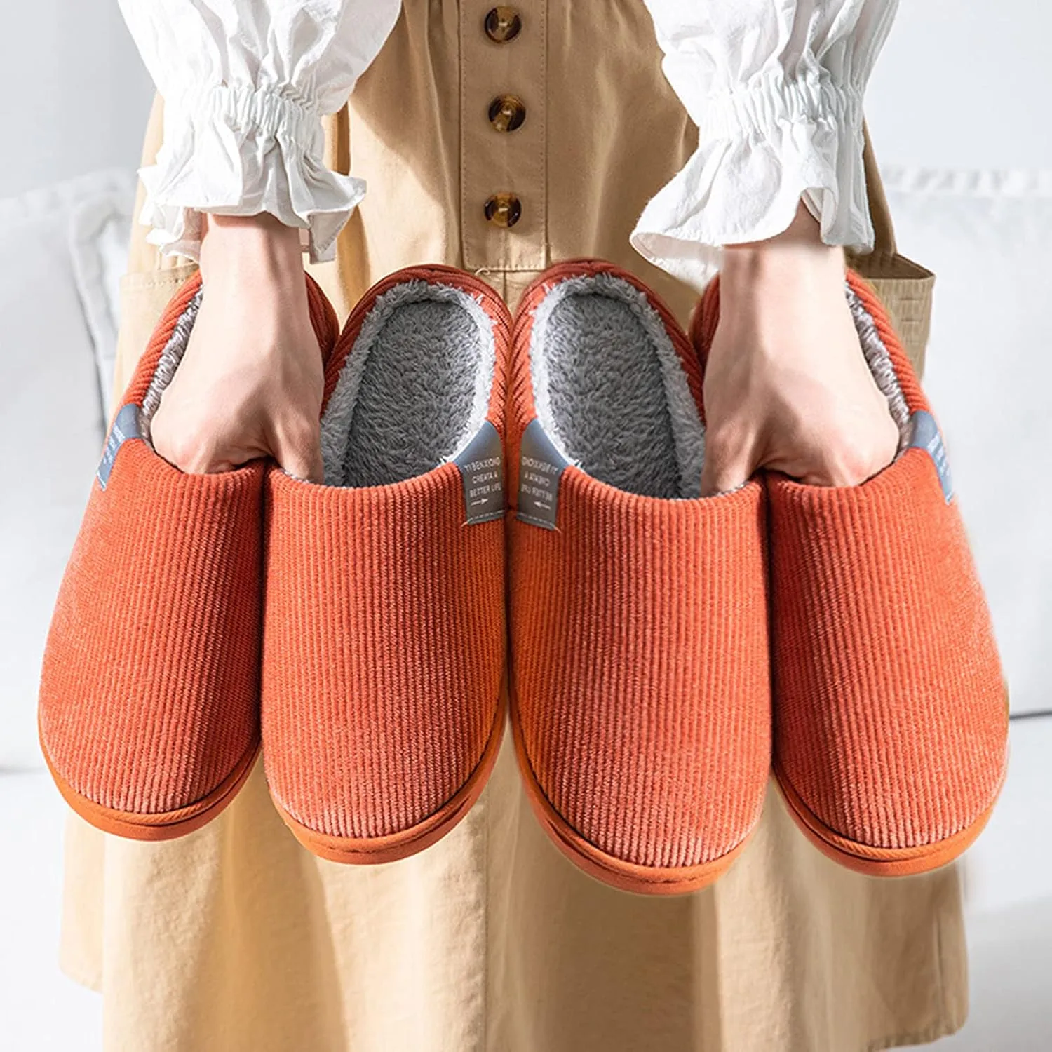 House Shoes for Women Slippers Non Slip Mens Winter House Shoes Non Slip Slippers Womens Black Fluffy Slippers Closed Reindeer Christmas Decoration Gifts for Him 2023