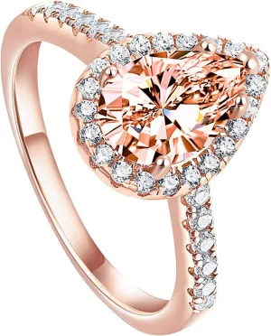 iLH Sterling Silver Rings Womens Diamond Engagement Wedding Bands Jewelry Gift Cubic Zirconia Shiny Statement Rings