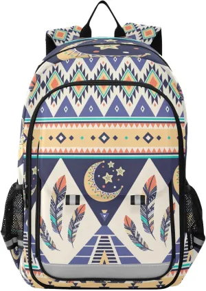 Indian Aztec Geometry Laptop Backpack Purse for Women Men School Bag 17 Inch Bookbag Student Boys Girls Travel Casual Daypack
