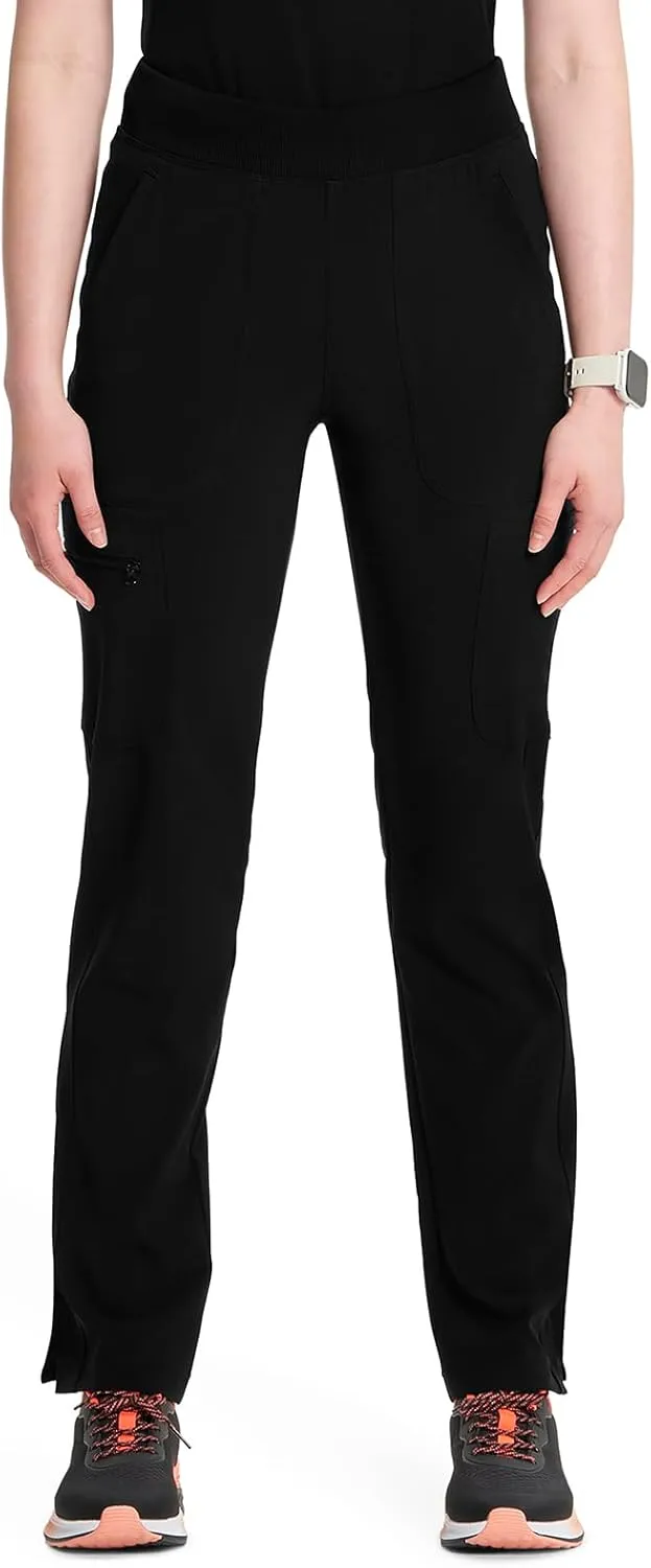 Infinity Cherokee Women's Scrub Pant Mid Rise Tapered Leg Pull-on Bottom with Moisture Wicking & 360 Stretch Fabric CK065A