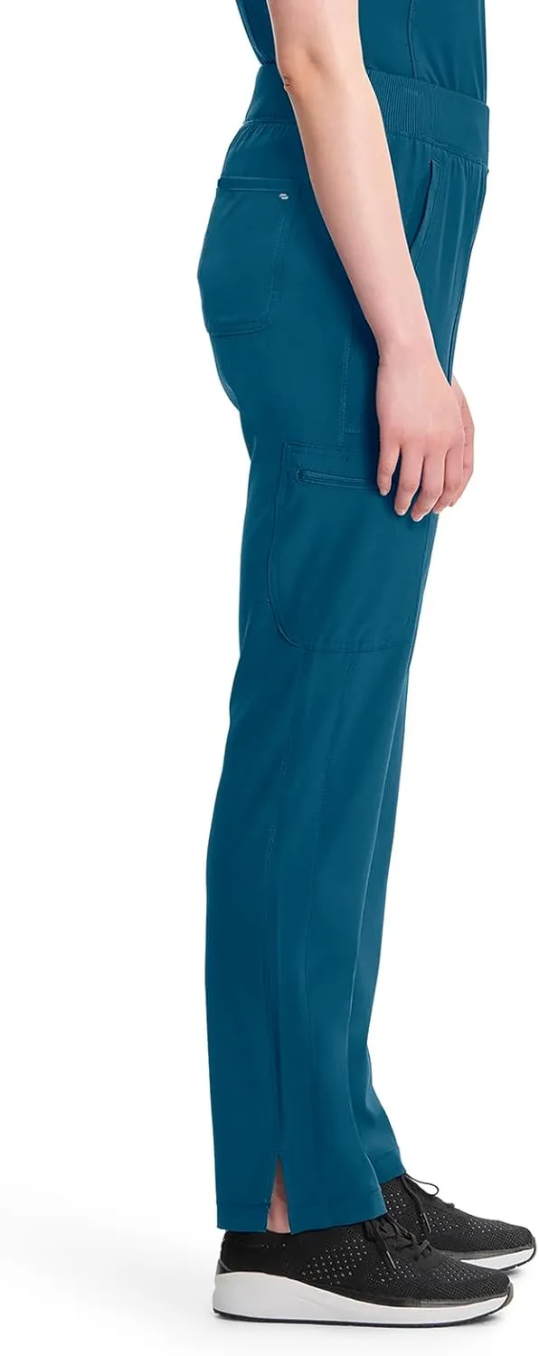 Infinity Cherokee Women's Scrub Pant Mid Rise Tapered Leg Pull-on Bottom with Moisture Wicking & 360 Stretch Fabric CK065A