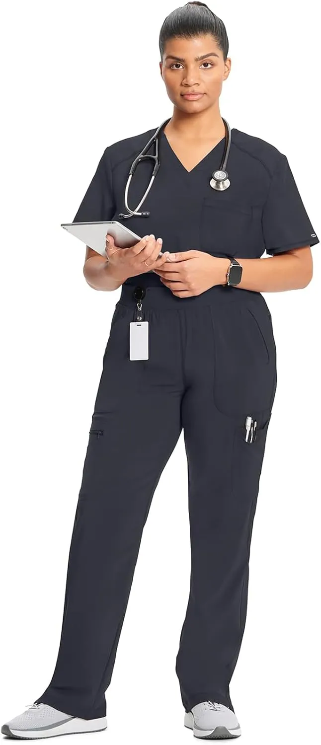 Infinity Cherokee Women's Scrub Pant Mid Rise Tapered Leg Pull-on Bottom with Moisture Wicking & 360 Stretch Fabric CK065A