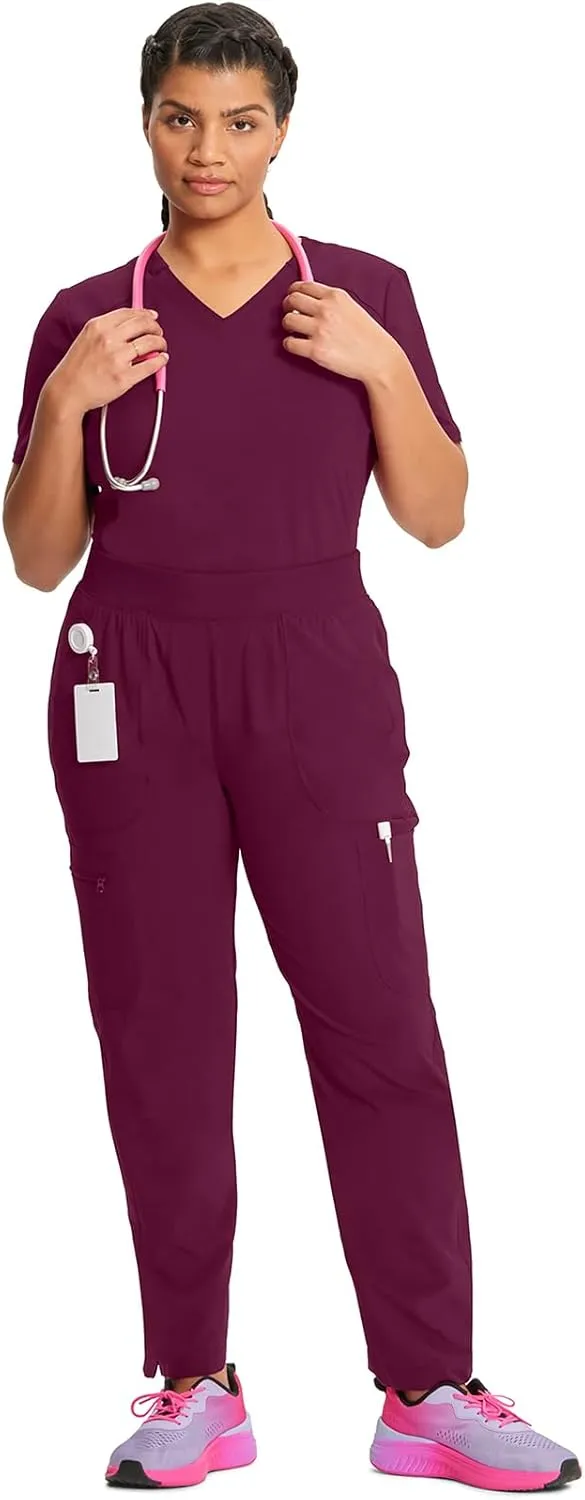 Infinity Cherokee Women's Scrub Pant Mid Rise Tapered Leg Pull-on Bottom with Moisture Wicking & 360 Stretch Fabric CK065A