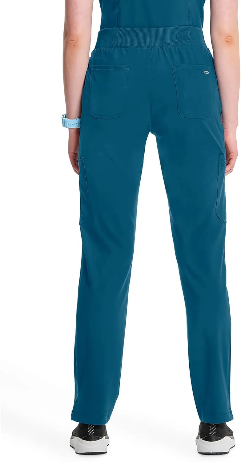Infinity Cherokee Women's Scrub Pant Mid Rise Tapered Leg Pull-on Bottom with Moisture Wicking & 360 Stretch Fabric CK065A
