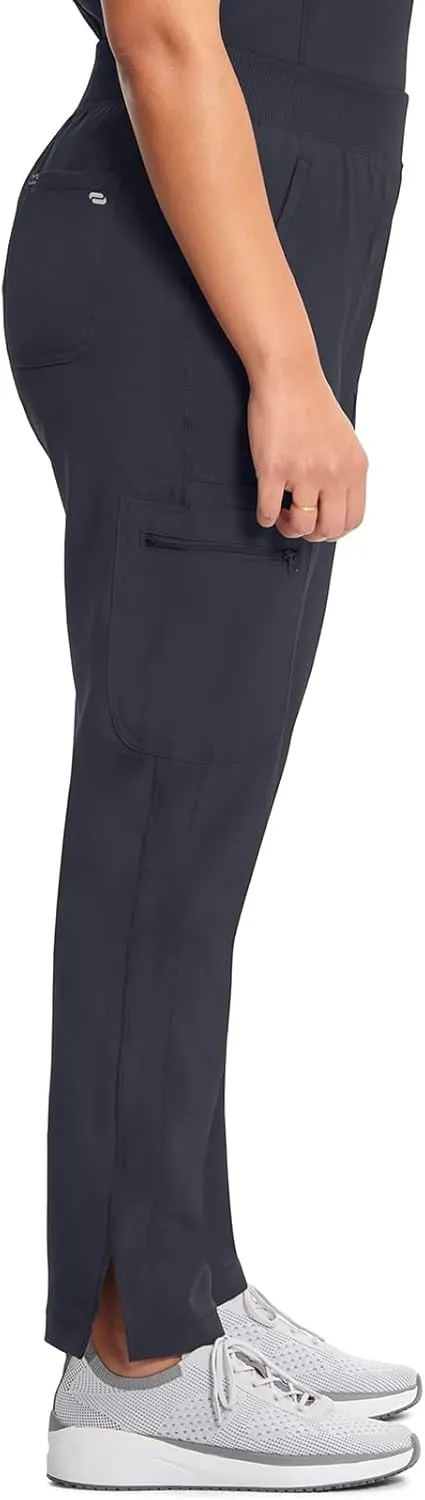 Infinity Cherokee Women's Scrub Pant Mid Rise Tapered Leg Pull-on Bottom with Moisture Wicking & 360 Stretch Fabric CK065A