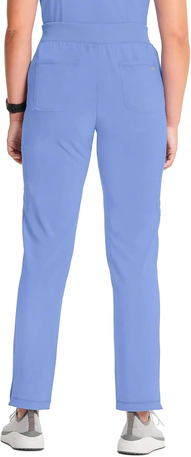 Infinity Cherokee Women's Scrub Pant Mid Rise Tapered Leg Pull-on Bottom with Moisture Wicking & 360 Stretch Fabric CK065A