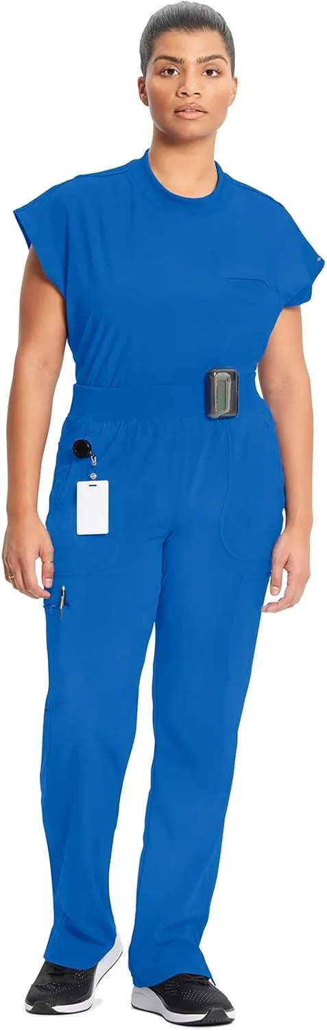 Infinity Cherokee Women's Scrub Pant Mid Rise Tapered Leg Pull-on Bottom with Moisture Wicking & 360 Stretch Fabric CK065A