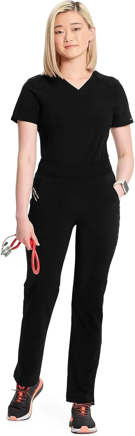 Infinity Cherokee Women's Scrub Pant Mid Rise Tapered Leg Pull-on Bottom with Moisture Wicking & 360 Stretch Fabric CK065A
