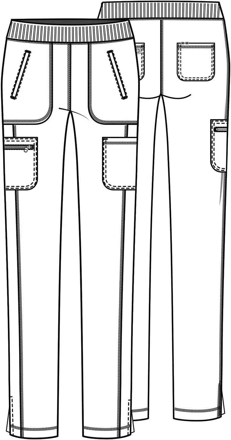 Infinity Cherokee Women's Scrub Pant Mid Rise Tapered Leg Pull-on Bottom with Moisture Wicking & 360 Stretch Fabric CK065A
