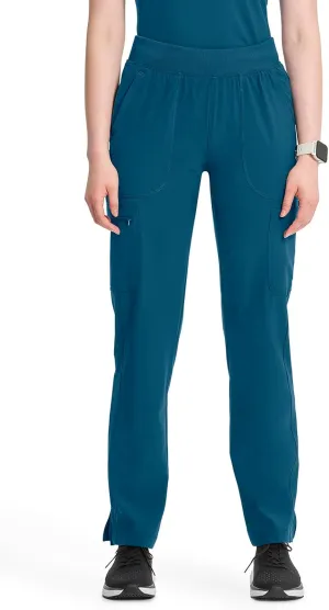 Infinity Cherokee Women's Scrub Pant Mid Rise Tapered Leg Pull-on Bottom with Moisture Wicking & 360 Stretch Fabric CK065A