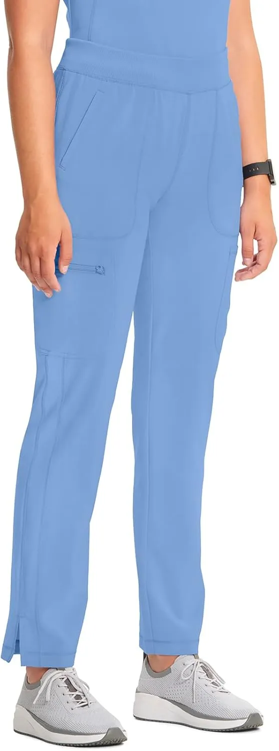 Infinity Cherokee Women's Scrub Pant Mid Rise Tapered Leg Pull-on Bottom with Moisture Wicking & 360 Stretch Fabric CK065A