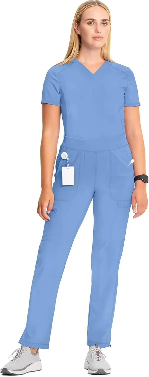 Infinity Cherokee Women's Scrub Pant Mid Rise Tapered Leg Pull-on Bottom with Moisture Wicking & 360 Stretch Fabric CK065A