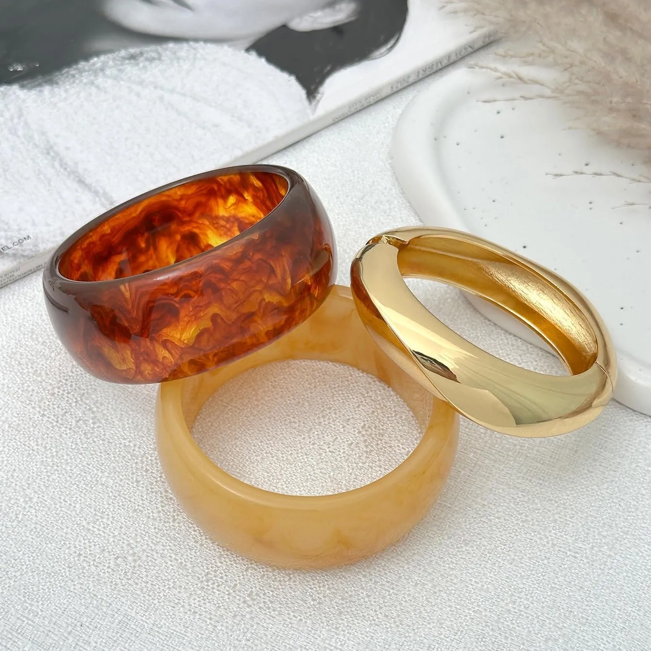 Irregular Square Acrylic Chunky Bangle Bracelets for Women Punk Resin Cuff Bangle Bracelet Set Fashion Colorful Large Statement Bracelets