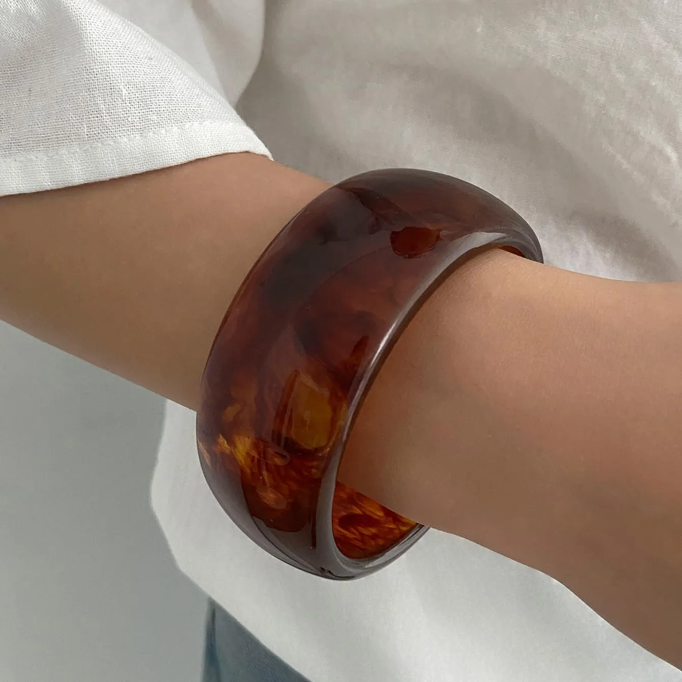 Irregular Square Acrylic Chunky Bangle Bracelets for Women Punk Resin Cuff Bangle Bracelet Set Fashion Colorful Large Statement Bracelets