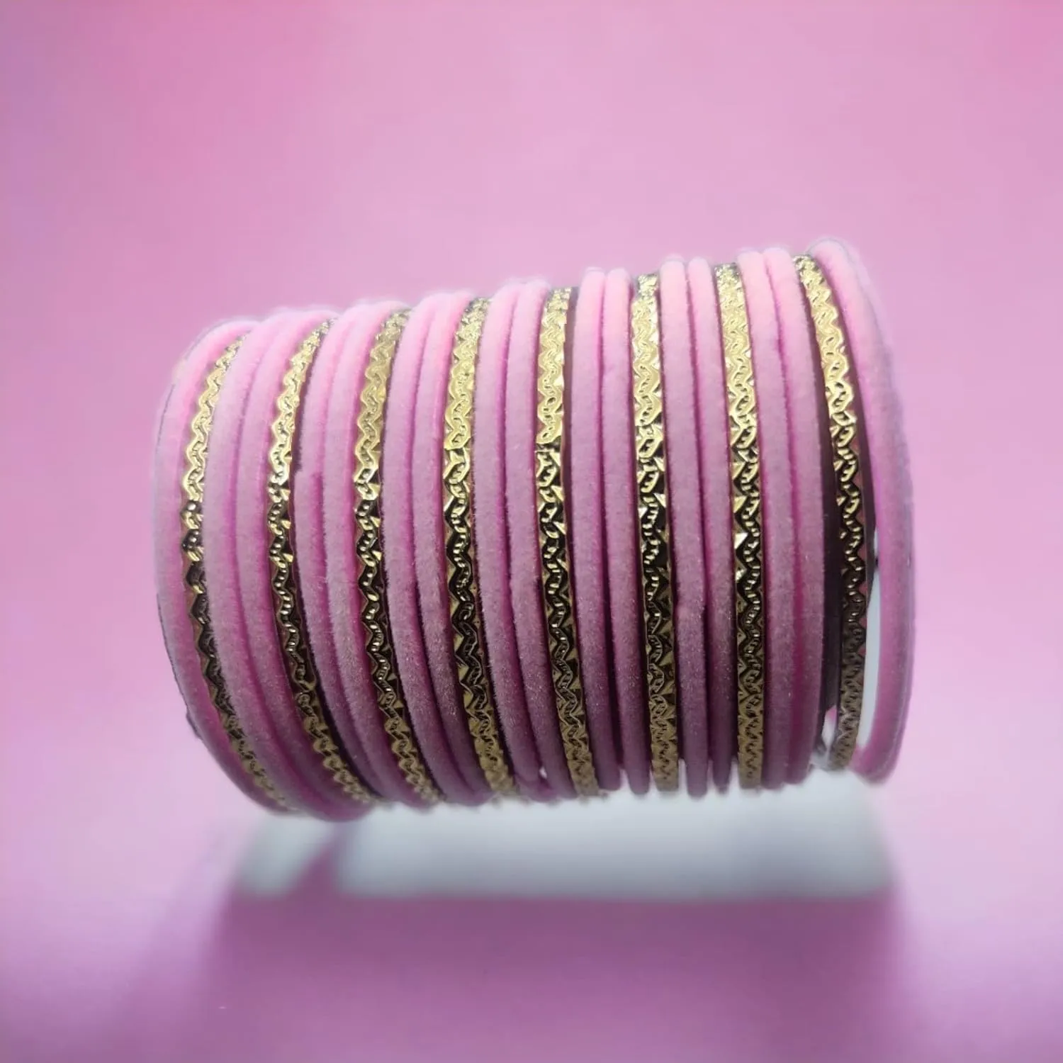JAWSHEE Velvet Bangles Golden Set, 2 Dozen Glass Velvet Bangles, Matte Color With Velvet Layer For Added Beauty and Durability, Beautiful Women's Bangle Bracelets, Indian Bangles Jewelry Sets For Women