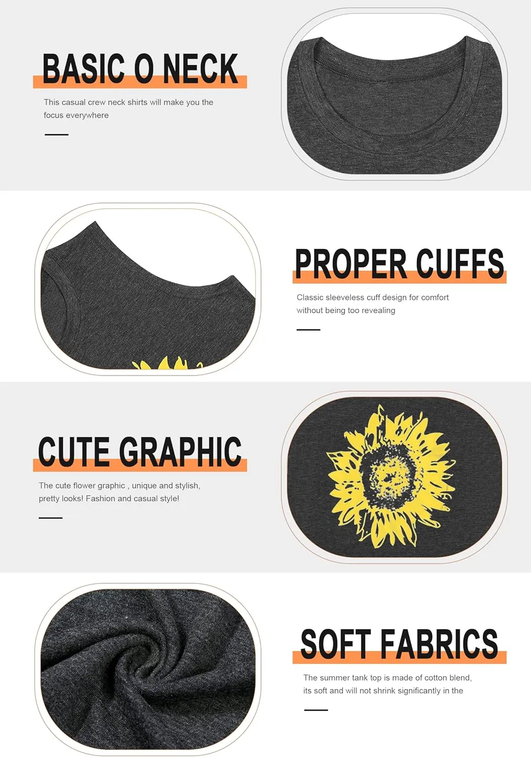 JINTING Summer Sunflower Graphic Tank Tops for Women Graphic Tank Tops Sleeveless Graphic Tee Shirts Boho Tank Tops