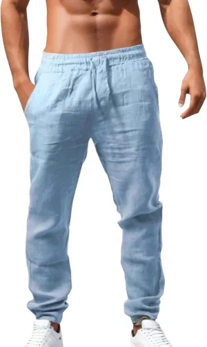 Joggers for Men UK Baggy Joggers Sweatpant Linen Sport Comfort Soft Jogging Jogger Bottoms