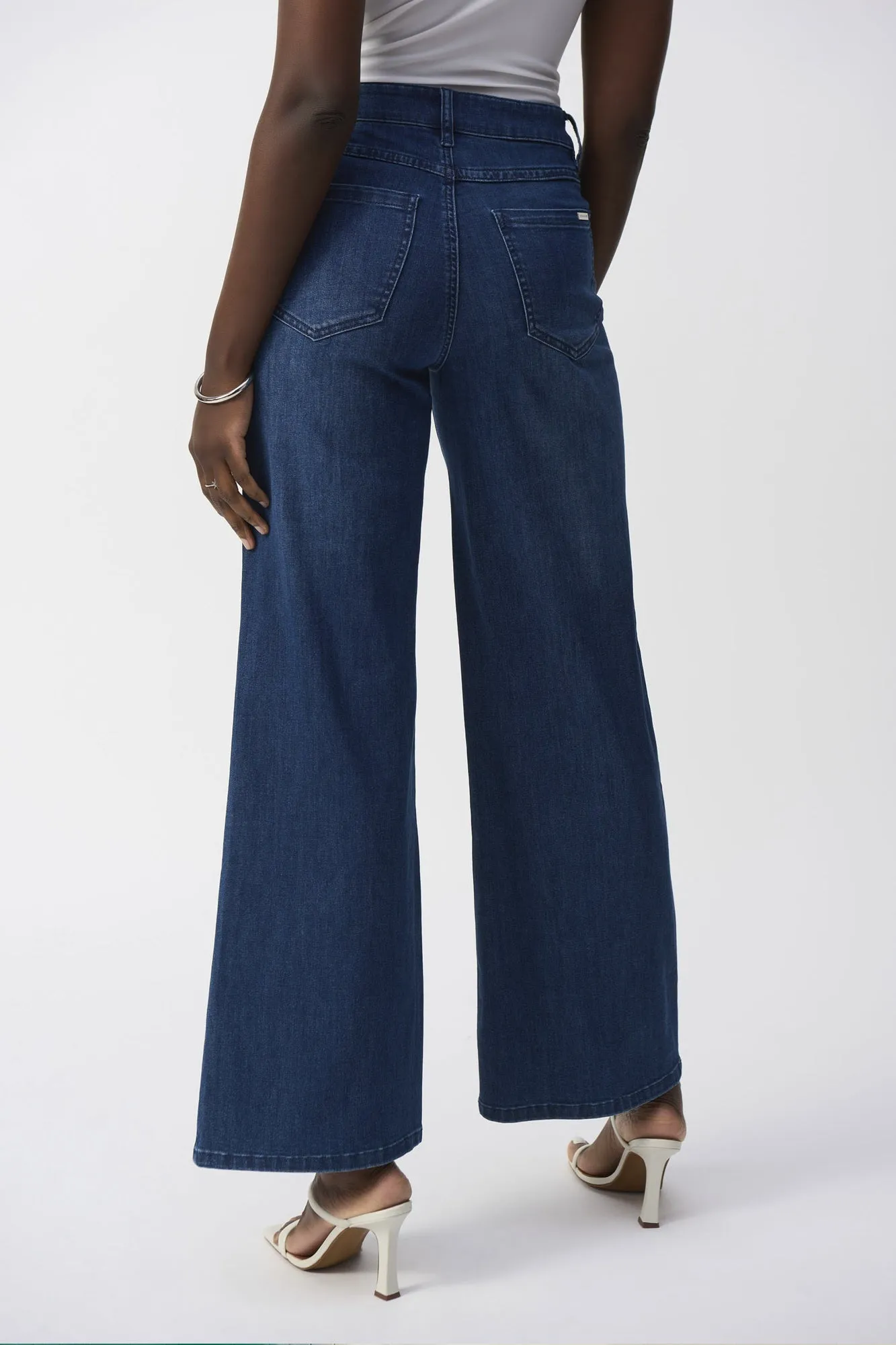 Joseph Ribkoff High Waist Wide Leg Denim Blue Jeans