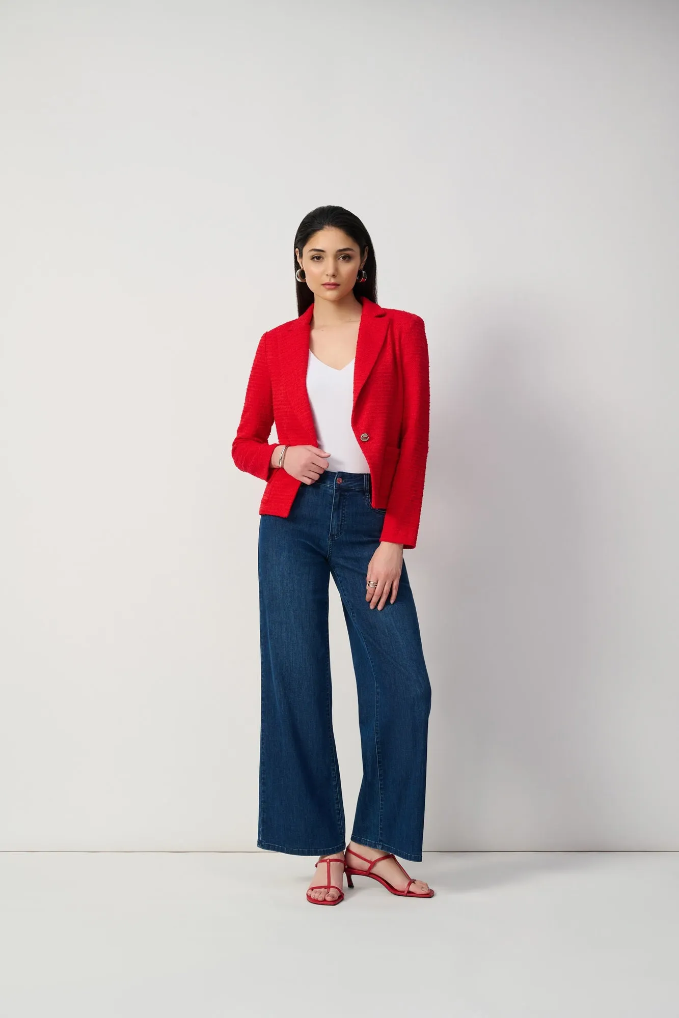 Joseph Ribkoff High Waist Wide Leg Denim Blue Jeans