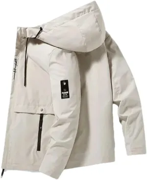 JYHBHMZG Autumn Winter Jacket Men's Jacket Casual Thicken Cotton Padded Jacket Slim Fit Men Clothing Streetwear Coat Beige M
