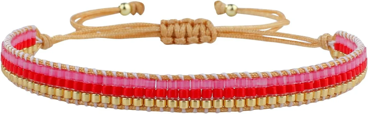KELITCH Bohemian Strand Bracelets Handmade Woven Wrap Bracelets Fashion Bracelets Bangles - 24A