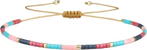 KELITCH Bohemian Womens Bracelets Colorful Miyuki Beaded Friendship Bracelets Adjustable Bracelets