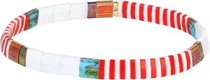 KELITCH Candy Colors Beaded Bracelets Handmade Tila Stretch Bracelets Women Beach Bracelets Cuff