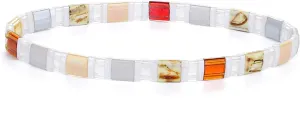 KELITCH Candy Colors Beaded Bracelets Handmade Tila Stretch Bracelets Women Beach Bracelets Cuff