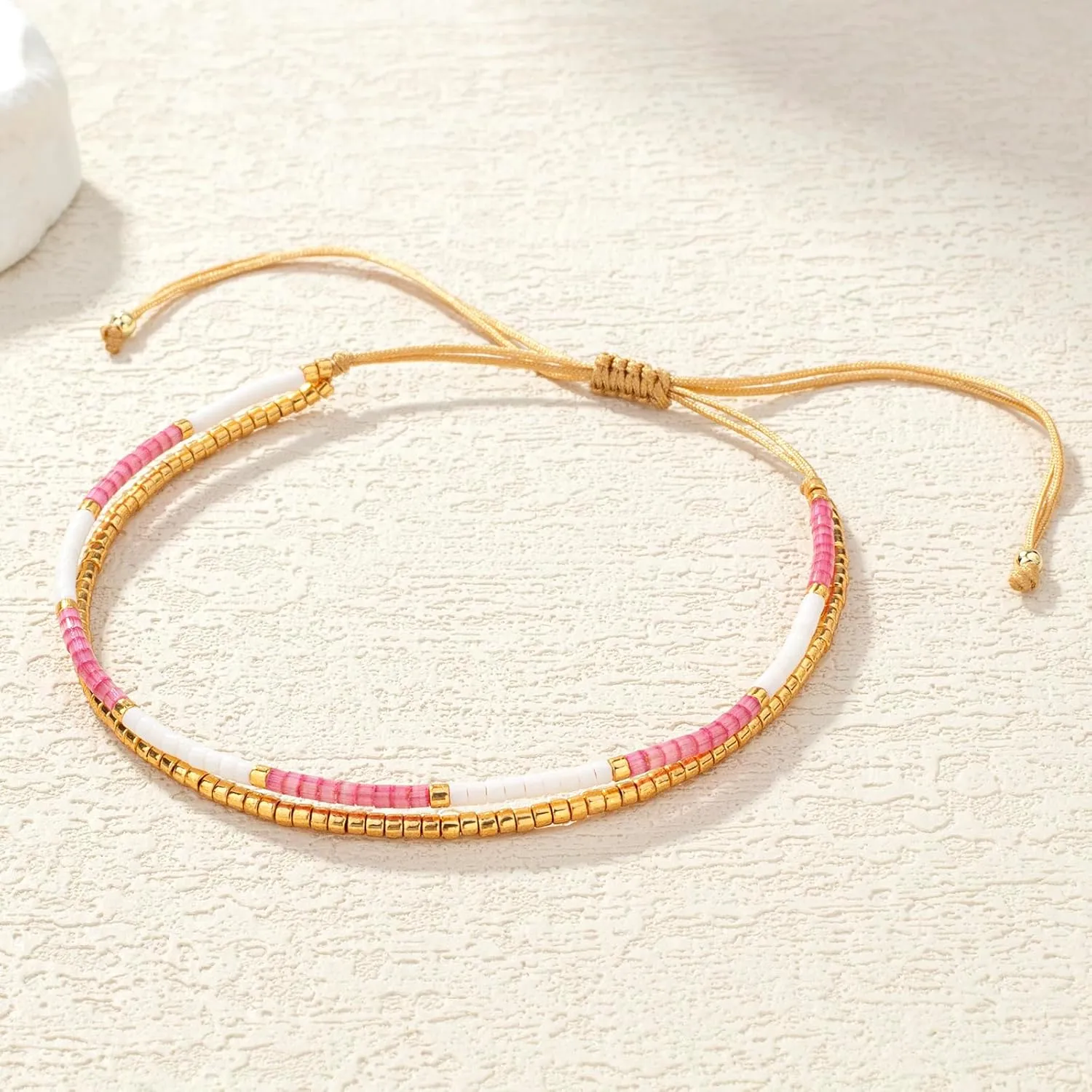 KELITCH Classic 2 Strand Bracelets Friendship Colorful Beaded Bracelets Women Charm Bracelets