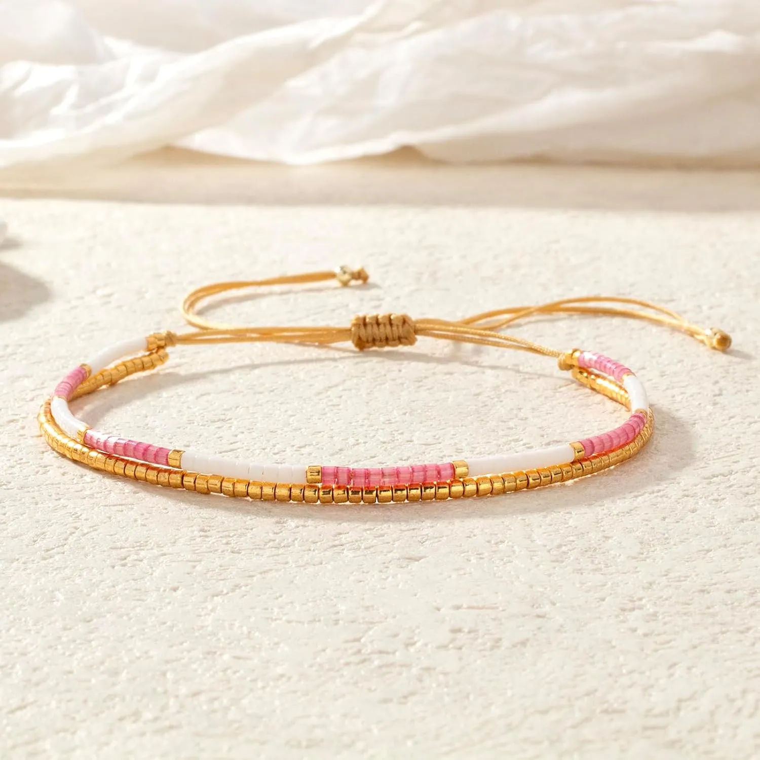 KELITCH Classic 2 Strand Bracelets Friendship Colorful Beaded Bracelets Women Charm Bracelets