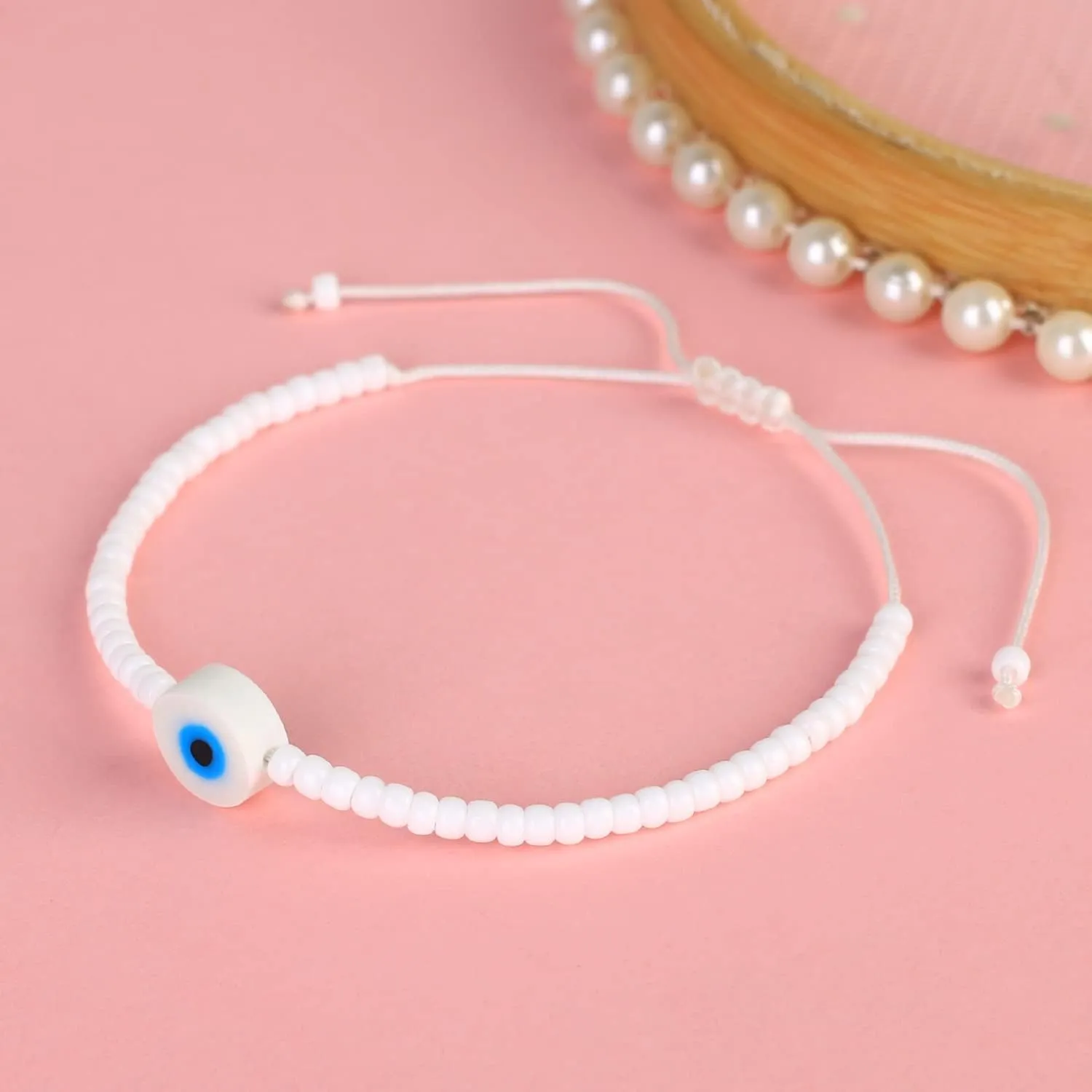 KELITCH Friendship Bracelets Handmade Eye Beaded Bracelets Adjustable Women Strand Rope Bracelets