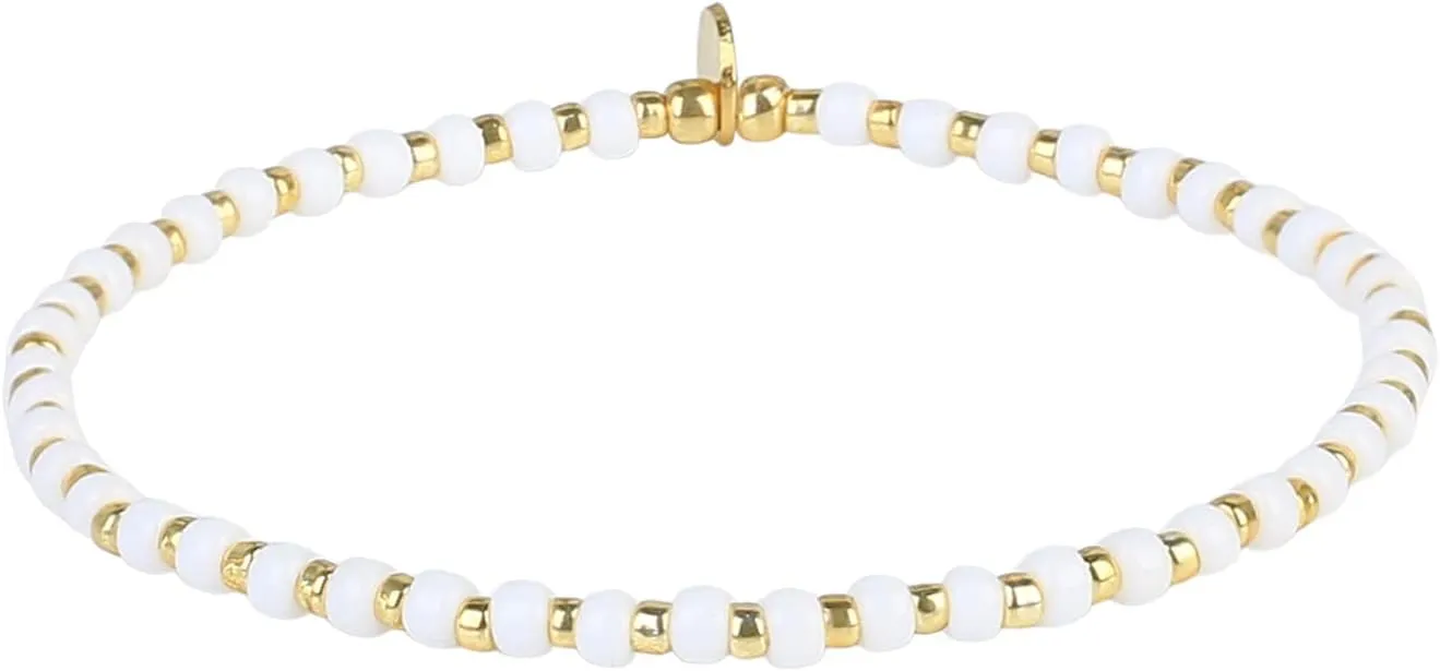 KELITCH Handmade Stretch Bracelets Friendship Bracelets Beach Bangles Colorful Gold Beaded Bracelets