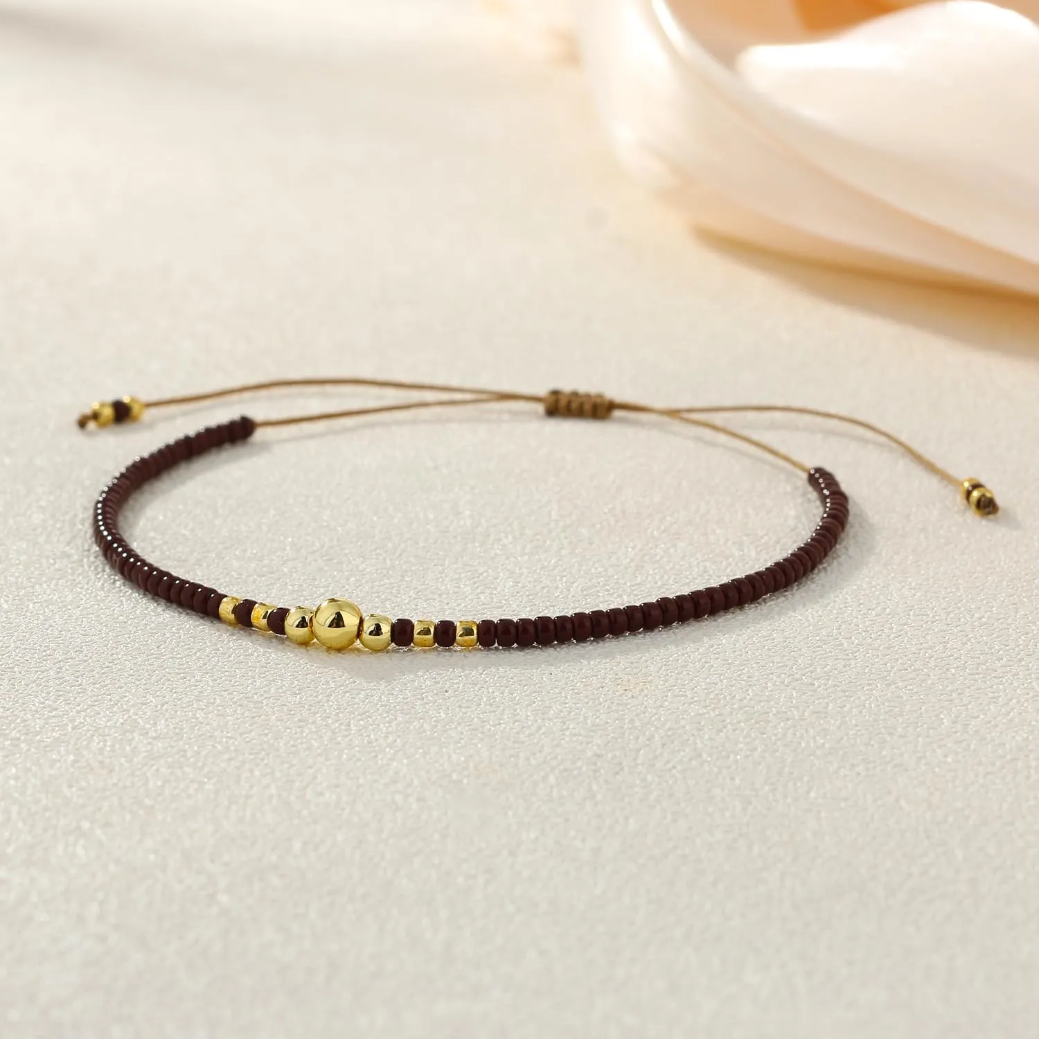 KELITCH Pure Beaded Strand Bracelets Thin Link Bracelets Women Fashion Bracelets