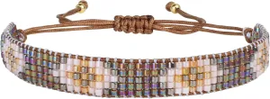 KELITCH Rainbow Miyuki Beaded Bracelets Square Pattern Bracelets Friendship Bracelets for Women Bangle