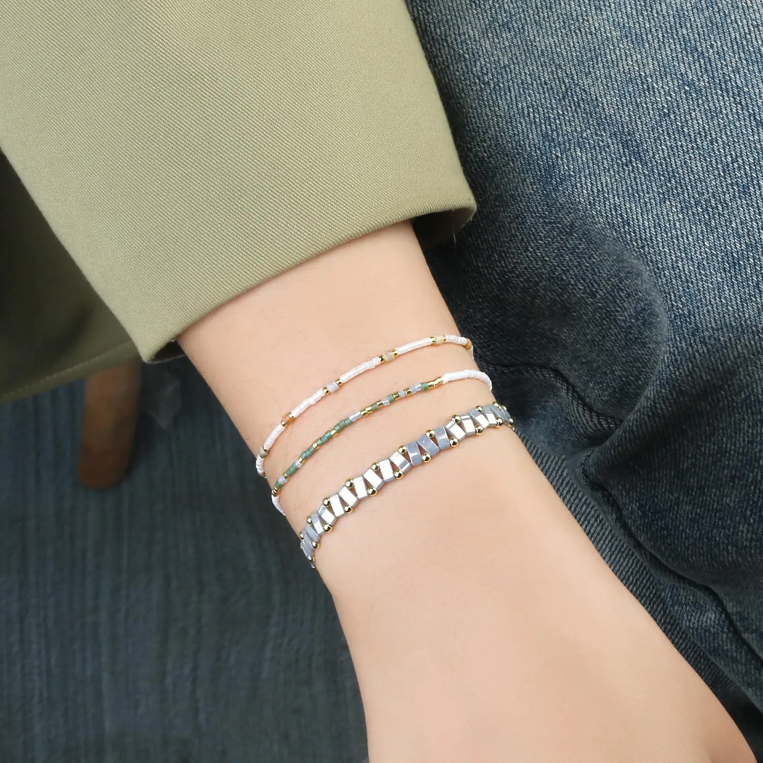 KELITCH Strand Bracelets Stackable Miyuki Bead Bracelets Women Bracelets Bohemian Jewelry