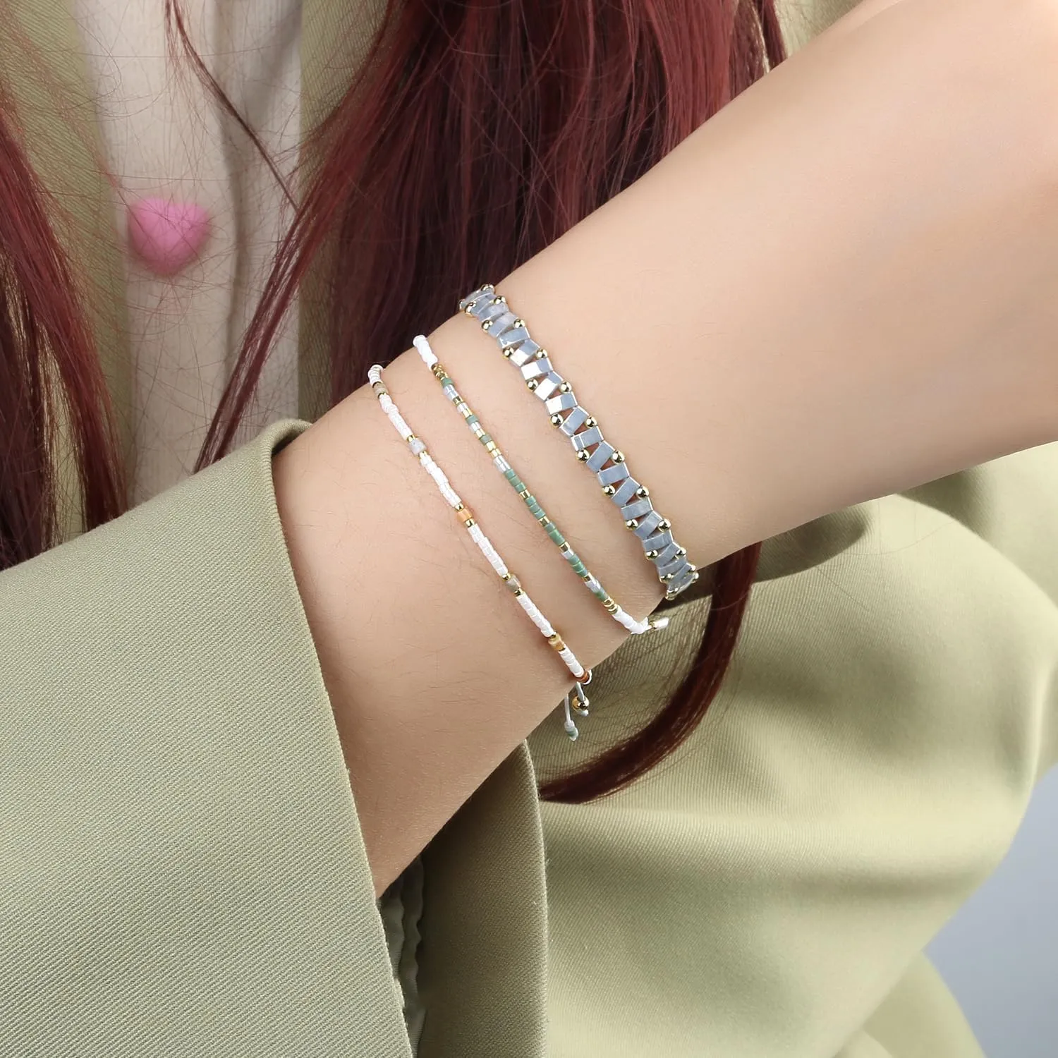 KELITCH Strand Bracelets Stackable Miyuki Bead Bracelets Women Bracelets Bohemian Jewelry