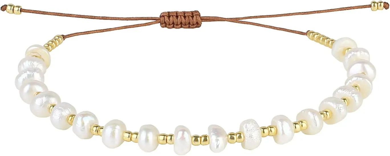 KELITCH Women Pearl Strand Bracelets Adjustable Miyuki Beads Bracelets Classic Bracelets Jewelry