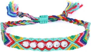 KELITCH Womens Crystal Bracelets Friendship Bracelets Bohemian Rope Adjustable Wrap Bracelets Bangle